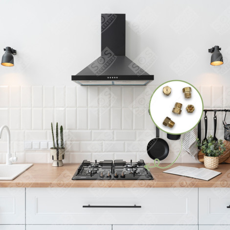 SATZ DÜSEN, DÜSEN GAS BUTAN PROPANGAS UNIVERSAL DURCHMESSER 6MM BACKOFEN, KÜCHENHERD - 00537505