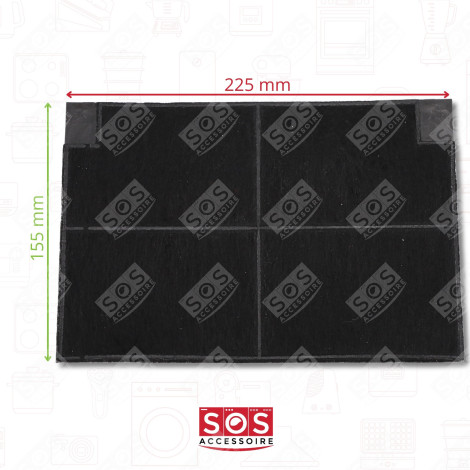 2ER SET KOHLEFILTER ROBLIN 5403002 23CM X 15CM DUNSTABZUGSHAUBE - 5403002, EFF55