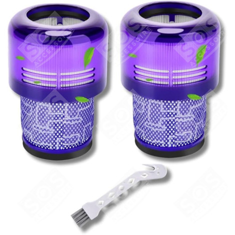 SET VON 2 HEPA FILTERN KOMPATIBEL MIT V11 V12 V15 MIT REINIGUNGSBÜRSTE STAUBSAUGER - 970013-02, 970013-02