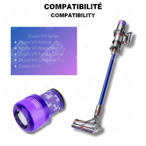 SET MIT 6 HEPA-FILTERN KOMPATIBEL MIT V11 V12 V15 MIT REINIGUNGSBÜRSTE STAUBSAUGER - 970013-02, 970013-02