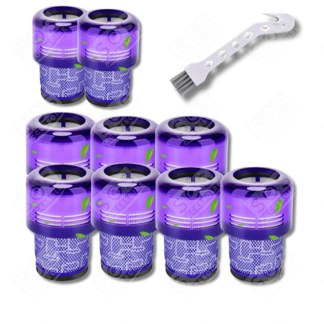 SATZ VON 9 HEPA-FILTERN KOMPATIBEL MIT V11 V12 V15 MIT REINIGUNGSBÜRSTE STAUBSAUGER - 970013-02, 970013-02