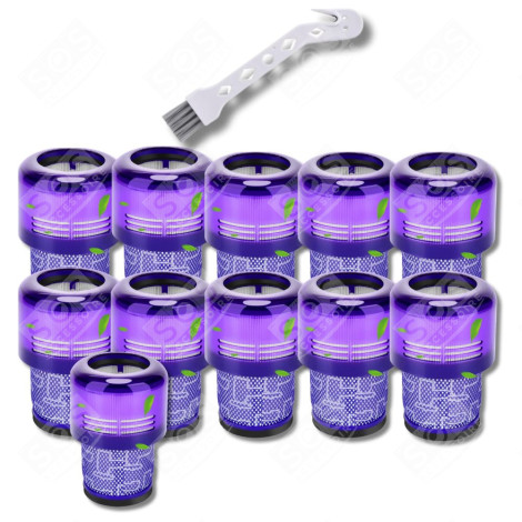 SET AUS 11 HEPA-FILTERN KOMPATIBEL MIT V11 V12 V15 MIT REINIGUNGSBÜRSTE STAUBSAUGER - 970013-02, 970013-02