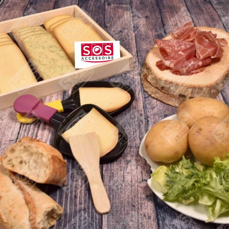 LOT DE 2 PELLES EN BOIS POUR POÊLON, SPATULES RACLETTE  RACLETTE, TISCHGRILL, WOK - AS306003