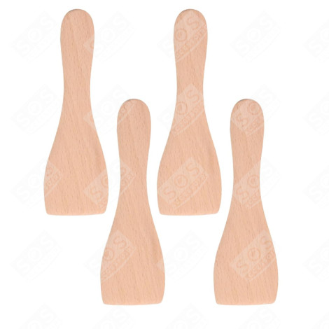LOT DE 4 PELLES EN BOIS POUR POÊLON, SPATULES RACLETTE  RACLETTE, TISCHGRILL, WOK - AS306003