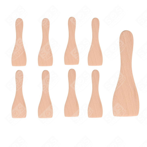LOT DE 9 PELLES EN BOIS POUR POÊLON, SPATULES RACLETTE  RACLETTE, TISCHGRILL, WOK - AS306003