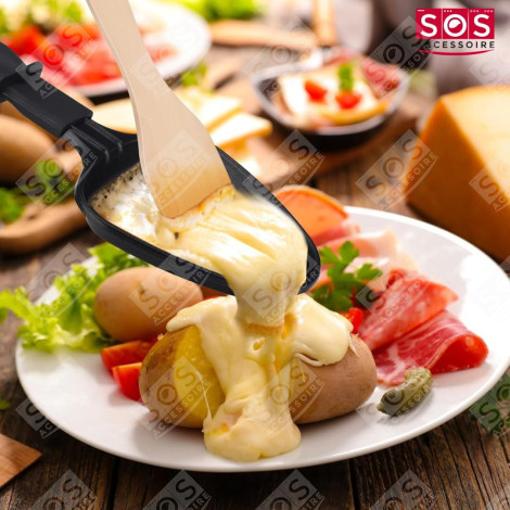 SET AUS 6 RACLETTE-PFÄNNCHEN UND 6 HOLZSPATELN RACLETTE, TISCHGRILL, WOK - AS306001, AS306003