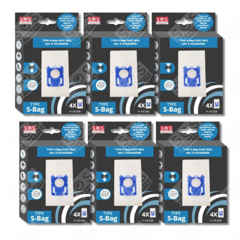 SET VON 6 BOXEN MIT 4 TASCHEN TYP S-BAG STAUBSAUGER - 9001684589