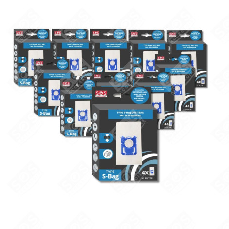 PACKUNG MIT 11 KARTONS MIT JE 4 TYP S-BAG BEUTELN STAUBSAUGER - 9001684589
