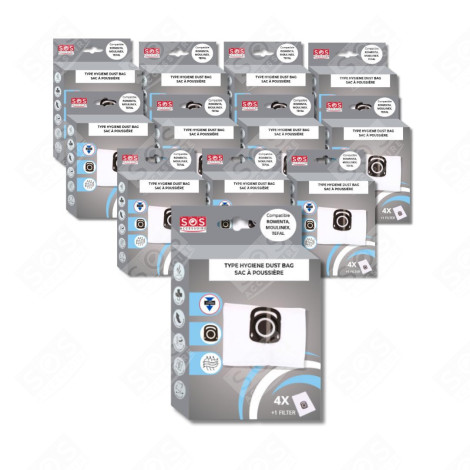 SATZ VON 12 PACKUNGEN MIT 4 BEUTELN + 1 FILTER HYGIENE+ STAUBSAUGER - ZR200520