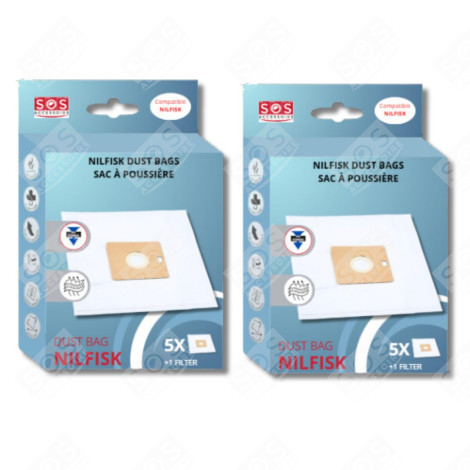 SATZ VON 2 BOXEN MIT 5 BEUTELN UND 1 VORFILTER SCHNEIDEN/KOMPAKT/GO/FORCE STAUBSAUGER - 78602600, 22422400