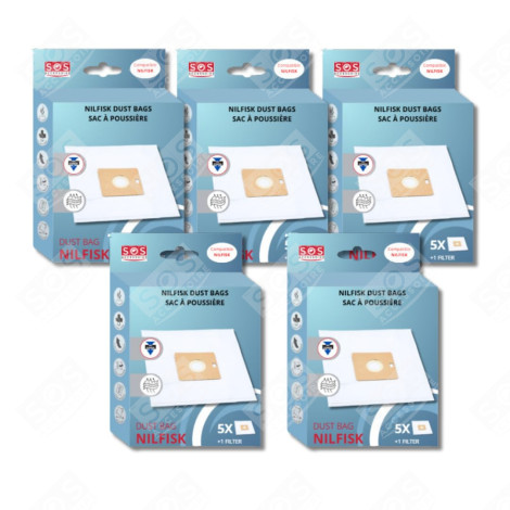 SATZ VON 5 SCHACHTELN MIT 5 BEUTELN MIT 1 VORFILTER COUPE/COMPACT/GO/FORCE STAUBSAUGER - 78602600, 22422400