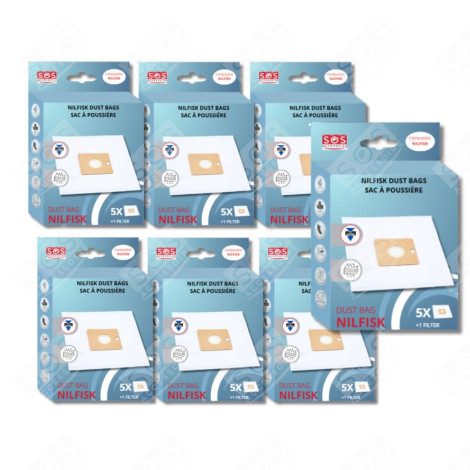 SET MIT 7 SCHACHTELN À 5 TASCHEN MIT 1 VORFILTER COUPE/COMPACT/GO/FORCE STAUBSAUGER - 78602600, 22422400