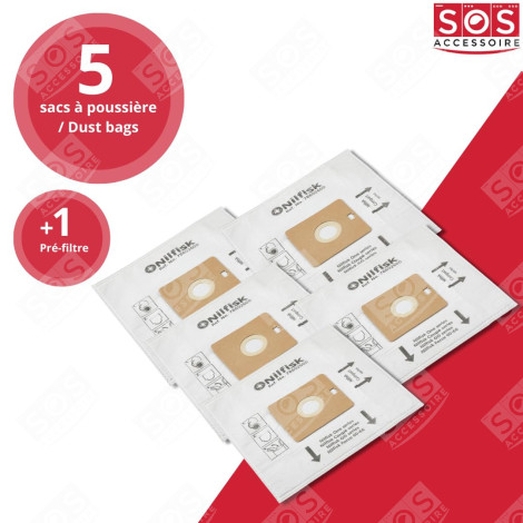 SET AUS 9 KARTONS MIT 5 BEUTELN UND 1 VORFILTER COUPE/COMPACT/GO/FORCE STAUBSAUGER - 78602600, 22422400