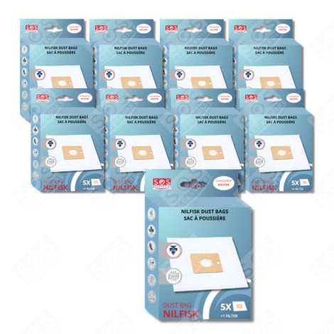 SET AUS 9 KARTONS MIT 5 BEUTELN UND 1 VORFILTER COUPE/COMPACT/GO/FORCE STAUBSAUGER - 78602600, 22422400