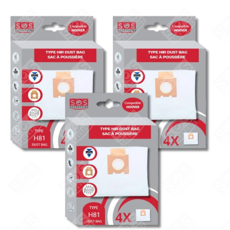 SET MIT 3 SCHACHTELN À 4 MIKROFASERBEUTEL H81 STAUBSAUGER - 35601865