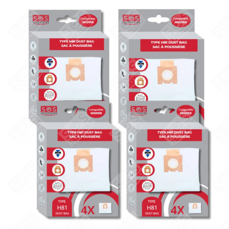 SET AUS 4 BOXEN MIT JE 4 MIKROFASERBEUTELN H81 STAUBSAUGER - 35601865