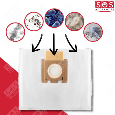 SATZ VON 6 BOXEN MIT 4 MIKROFASERSÄCKEN H81 STAUBSAUGER - 35601865