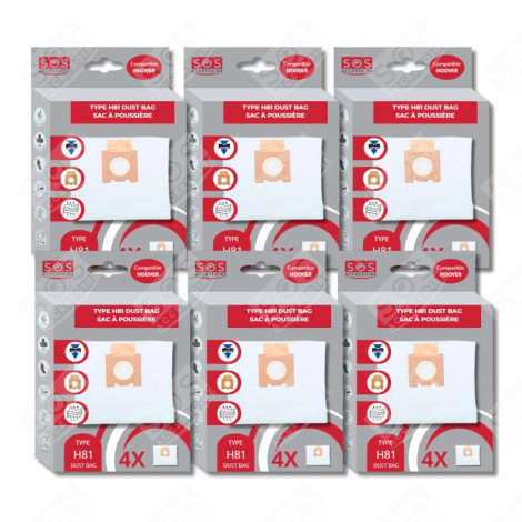 SATZ VON 6 BOXEN MIT 4 MIKROFASERSÄCKEN H81 STAUBSAUGER - 35601865