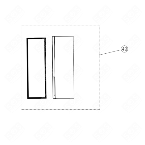 TÜR MIT DICHTUNG (KÜHLSCHRANKTEIL) KÜHLSCHRANK, GEFRIERSCHRANK - HK4196313, EBZ64663341