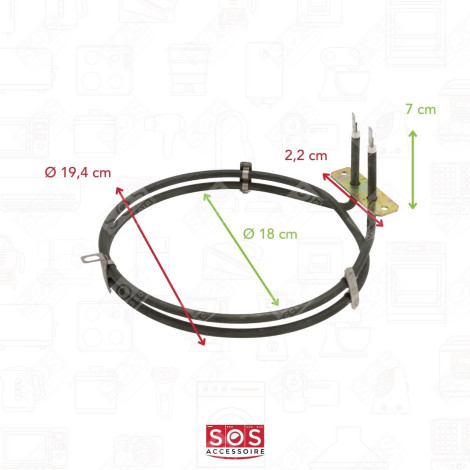 KREISWIDERSTAND 2000 W BACKOFEN, KÜCHENHERD - 806890591, 806891082