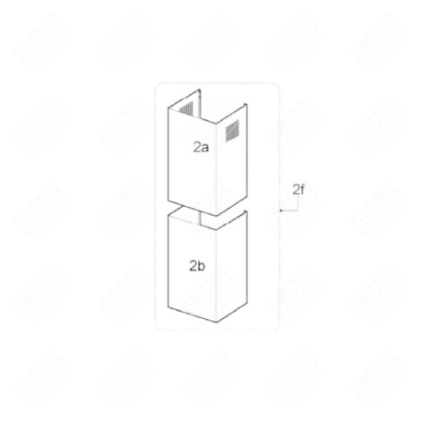 EDELSTAHLKAMIN OBER+ UNTERTEIL DUNSTABZUGSHAUBE - ZSPK0798, 49016020