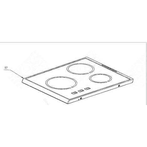 GLASKERAMIK-OBERTEIL KOCHPLATTEN, HERDPLATTEN, KOCHFELD - 3428382331