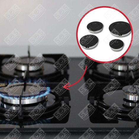 SET MIT 4 BRENNDECKELN KOCHPLATTEN, HERDPLATTEN, KOCHFELD - 482000027572, C00082831