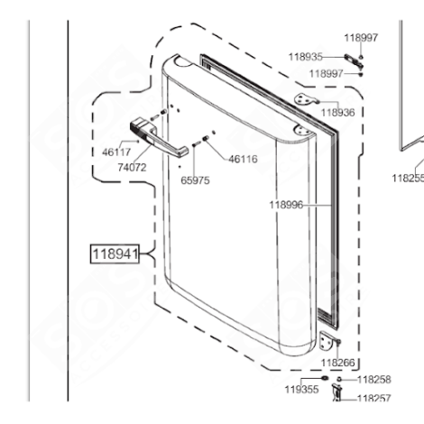ORIGINALTÜR (GEFRIERTEIL) KÜHLSCHRANK, GEFRIERSCHRANK - 696139492