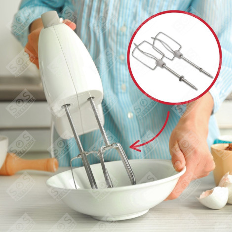 SET AUS 2 WEISSEN EMULGIERBESEN PREP'LINE HANDMIXER - XJ901301, SS-987800