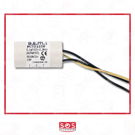 KONDENSATOR STÖRFREI 0.1ΜF GESCHIRRSPÜLER, SPÜLMASCHINE - 481912118063, 75X2038