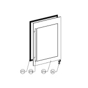 Glastür mit Edelstahlrahmen (Kennzeichen 37A)