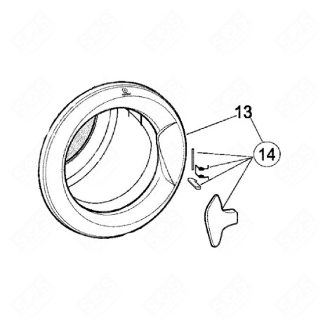TÜR, KOMPLETTES BULLAUGE (KENNZEICHEN 13) WASCHMASCHINE - C00861011, 488000861011