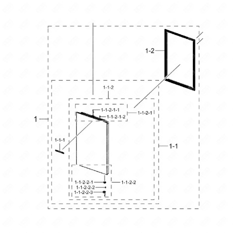 TÜR (KÜHLSCHRANKTEIL, KENNZEICHEN 1-1) ORIGINAL KÜHLSCHRANK, GEFRIERSCHRANK - DA91-05333H