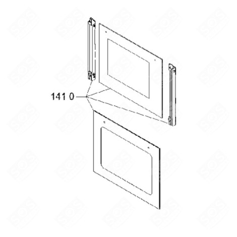 AUSSENGLAS (KENNZEICHEN 1410) BACKOFEN, KÜCHENHERD - 481011130522, C00521062