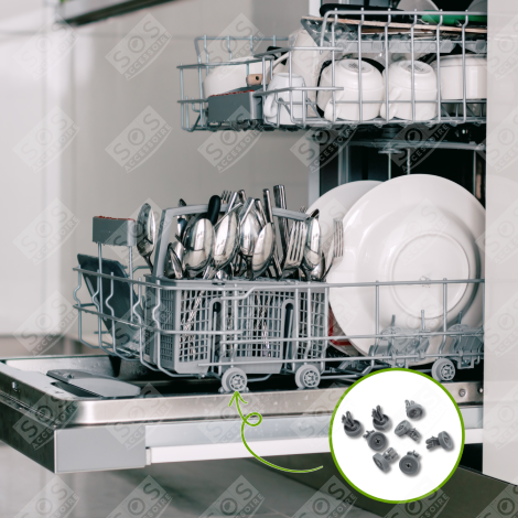 SET MIT 8 ROLLEN FÜR UNTEREN KORB GESCHIRRSPÜLER, SPÜLMASCHINE - 481252888112