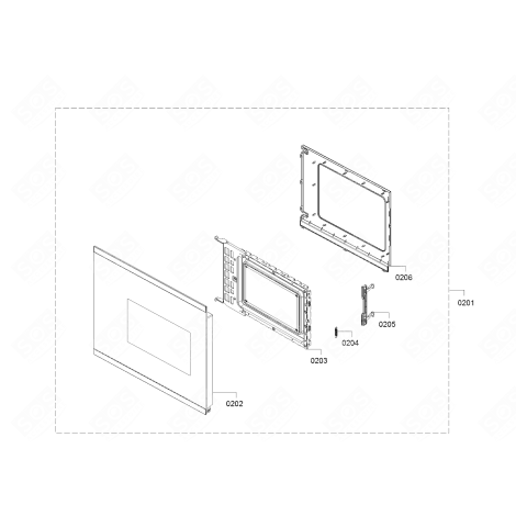KOMPLETTE TÜR MIKROWELLE, MIKROWELLENHERD - 20005767