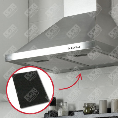 SET MIT 2 KOHLEFILTERN (MIT BEFESTIGUNGSSTIFTEN) DUNSTABZUGSHAUBE - 74X4121