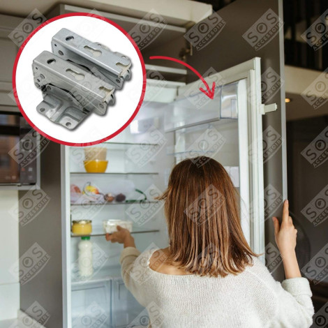 TÜRSCHARNIERE (KOMPLETTES 2-TEILIGES SET MIT UNTEREM UND OBEREM SCHARNIER) KÜHLSCHRANK, GEFRIERSCHRANK - 00267190, 5433021