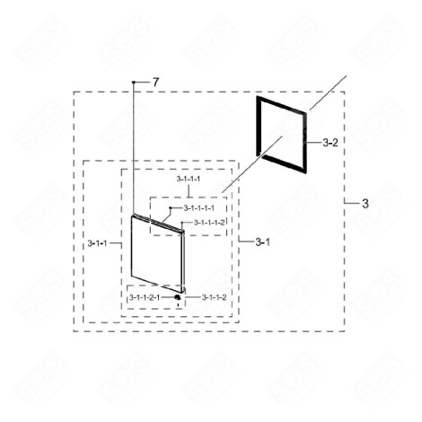 PORTE (PARTIE CONGÉLATEUR) KÜHLSCHRANK, GEFRIERSCHRANK - DA91-05332A
