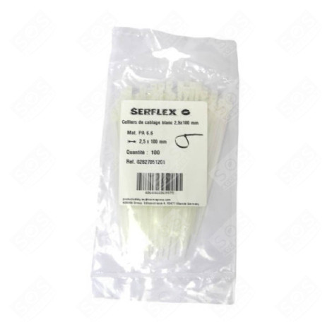 BEUTEL MIT 100 WEISSEN KABELBINDERN 2,5X98MM ZUBEHÖR UND PFLEGEPRODUKTE - 7133031