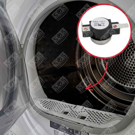 THERMOSTAT KLIXON NC140D KOMPATIBEL WÄSCHETROCKNER - 6671890, 2910982