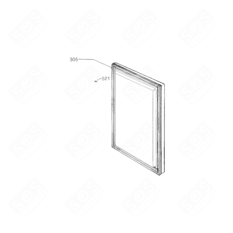 PORTE AVEC JOINT, TRAPPE DE VISITE (REPÈRE 305) KÜHLSCHRANK, GEFRIERSCHRANK - 2064674134