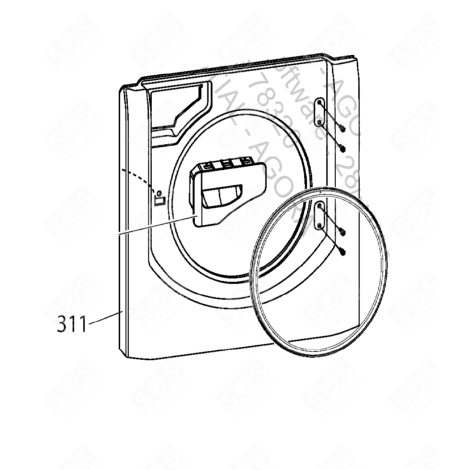 PANNEAU AVANT BLANC (REPÈRE 311) WÄSCHETROCKNER - C00268273, 482000086257
