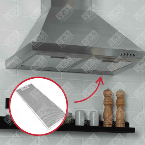 METALLFETTFILTER  470X193MM CBT62 RT623 DUNSTABZUGSHAUBE - 49024660