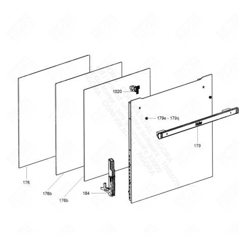 VITRE INTÉRIEURE DE PORTE BACKOFEN, KÜCHENHERD - 42837200, 42836653