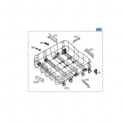 PANIER INFÉRIEUR D'ORIGINE GESCHIRRSPÜLER, SPÜLMASCHINE - 1766810153, C00909616