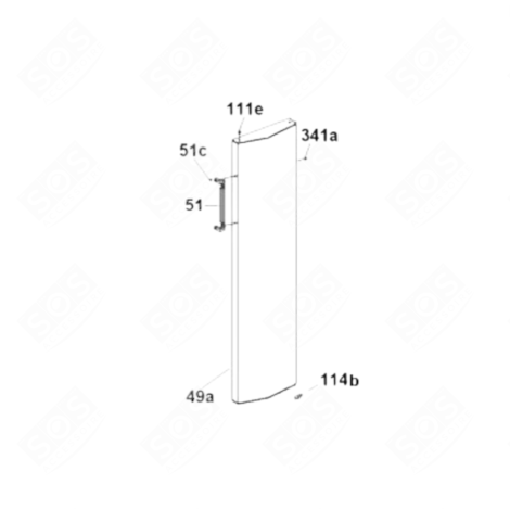POIGNÉE DE PORTE (REPÈRE 51) KÜHLSCHRANK, GEFRIERSCHRANK - 49024728
