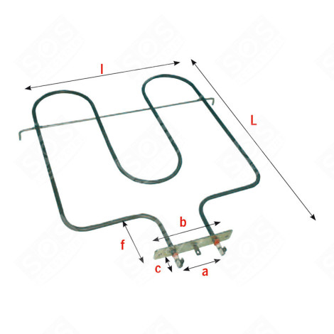 RESISTANCE VOUTE/GRILL 2300 W BACKOFEN, KÜCHENHERD - 3871318022, AS6018460