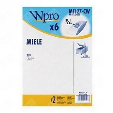 SCHACHTEL MIT 6 PAPIERBEUTELN + 2 MOTORFILTERN, KOMPATIBEL STAUBSAUGER - 481281729668