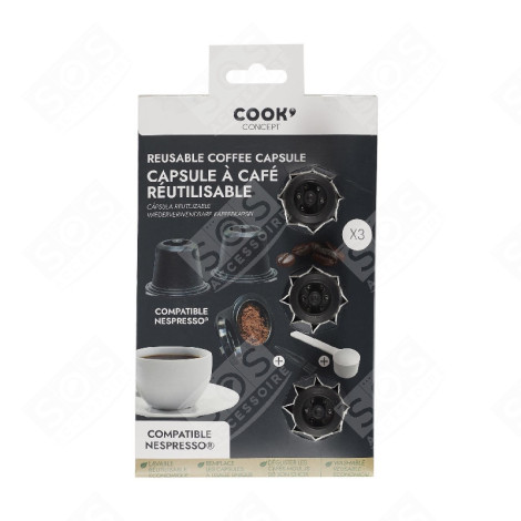 KIT DE 3 CAPSULES RÉUTILISABLES NESPRESSO D'ORIGINE KAFFEEMASCHINE, ESPRESSOMASCHINE - KA4556
